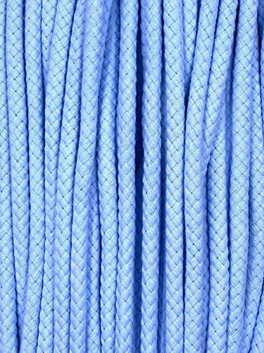 Kordel Baumwolle 8mm rund Schnur Turnbeutel Seil 17 Farben (Hellblau, 10m)