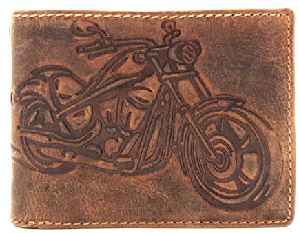 Jockey Club echt Leder Biker Geldbörse quer Hunterleder Portemonnaie Motorrad mit RFID Schutz