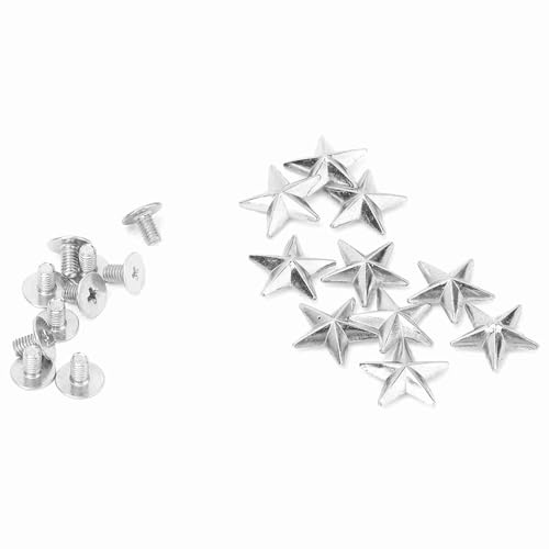 10pcs Viti a stella in metallo Rivetto per chiodo Vite a punta per rivetto per borchie in pelle Borse da cintura artigianali Scarpe Decorazione fai da te(14mm convex silver)