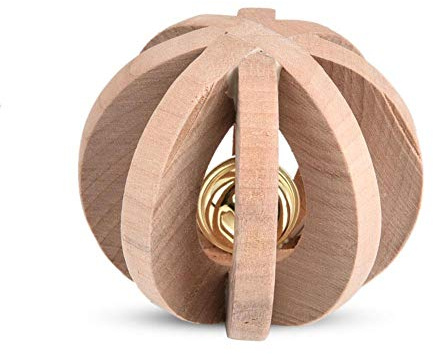 GOTOTOP Pet Chew Toy Holz Hund beißen Beißring Ball mit Klingel Glocke Interactive Toys Hunde Katzen (2,76 Zoll)