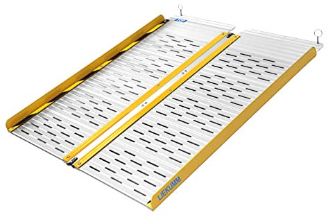 LIEKUMM Rollstuhlrampe Klappbar 91 cm, 300 kg Tragkraft, Rollstuhlrampe für Treppen & Türschwellen, Auffahrrampe Rollstuhl aus Aluminium, Rampe für Rollstuhl Zuhause