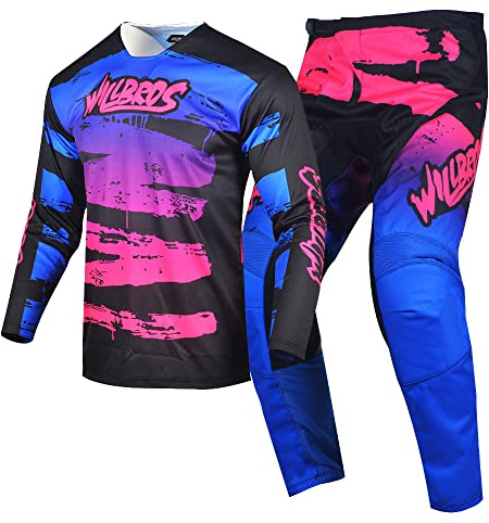 Willbros Motocross Jersey Hose Kombination Männer Frauen Motorrad MX Reitausrüstungsset Radfahren Offroad Dreckiges Fahrrad Anzug Rennbekleidung Erwachsene