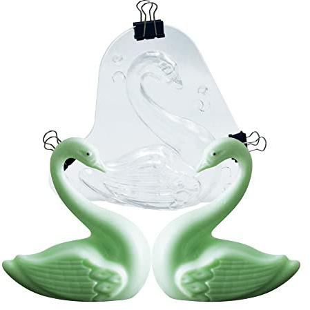 TUKE Große 3D-Schokoladenform, Schwan, 14,4 x 13,1 x 4,8 cm, Kristall-Gelee-Süßigkeiten-Form mit 3 Clips, Süßigkeiten-Kuchendekoration, Desserts, Fondant-Modell, DIY, Backen, Gebäckwerkzeug