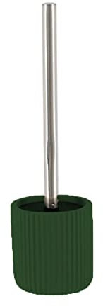 PLUS HOME Escobilla de Baño con Escobillero, Escobilla de baño de Inoxidable y poliresina, escobilla de váter para el Cuarto de baño y Aseo 9X 37 cm Color.Verde