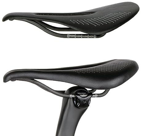 Sillín de bicicleta de fibra de carbono, sillín de MTB/carretera, sillín ultraligero 96 g, cómodo e impermeable (3143R 7)