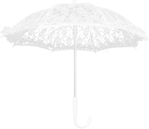 Amosfun Blumenförmiger Regenschirm Sonnenschirmschirm Stickerei-Regenschirm Prinzessin Spitze Schirm Romantische Spitzenschirm Teeparty- Gotischer Blumenschirm Braut Mädchen