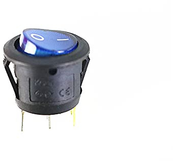 AVFORA KCD1 Rond Rouge, Jaune et Bleu Vert 3 Broches SPDT Marche/arrêt Interrupteur à Bascule AC 125 V/10A 250 V/6A avec interrupteurs Lumineux (Color : Onecolor, Size : 220V)