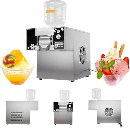 RayGenius 120KG/24H Korean Snowflake Ice Machine Commercial heavy duty Small Milk Mango Bingsu Shaver Smoothie Crusher 220V,180KG