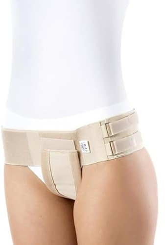 Pani TERESA MEDICA Herniengürtel Leistenbruchgürtel Leistenbruch Gürtel Achselhöhle Damen Herren Unterstützung Für Ernia Bauch Postoperative Pflege Einseitig Größe L Beige