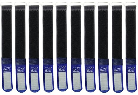 Infitronic PRO-Klett Kabelbinder mit Beschriftungsfeld und Metall-Öse 20 x 300 mm (blau)