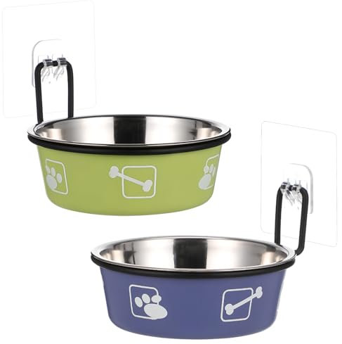 BESPORTBLE 2stücke Edelstahl Katzennapf Erhöht Für Haustiere Futter Und Wasser Mit Selbstklebenden Wandhalterungen Platzsparendes Design Für Kleine Wohnungen