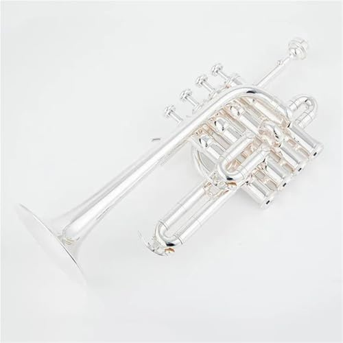 Trompeten-Set Professionelle Hochtrompete Bb Piccolo Trompete Messing Gold Silber Lackoberfläche Trompete(S)