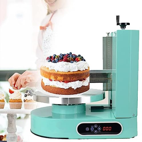 HSSMEUR Portable Automatic Decorating Cake Coating Smoothing Scraping Machine,Cake Icing Machine,Cake Icing Smoother Tool for Cake Shops and Households (Green)