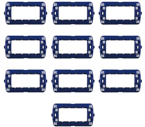 10 Supporti, Compatibile Con BTicino Living, per 4 prese/interruttori/moduli, montaggio su scatola da incasso 504, plastica di alta qualità, 100% compatibile con placche e moduli originali