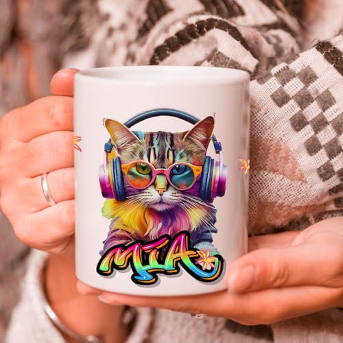 tjapalo NEU T6 Coole Tasse Tiere mit Namen Tasse personalisiert Katze Oster Geschenke Kindergeburtstag Gäste Kindertasse Kinder tassen namen personalisierbares Geschenk für Mädchen