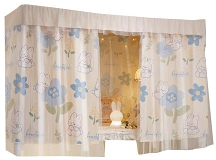 HAJHI Prinzessin Bettvorhang Hochbett für Unten Oben Verdunkelung Hochbett Vorhang Privatsphäre Staubdicht Bett Vorhang Universal Gaze Moskitonetze(Curtain*2,1.15M_Rabbit)