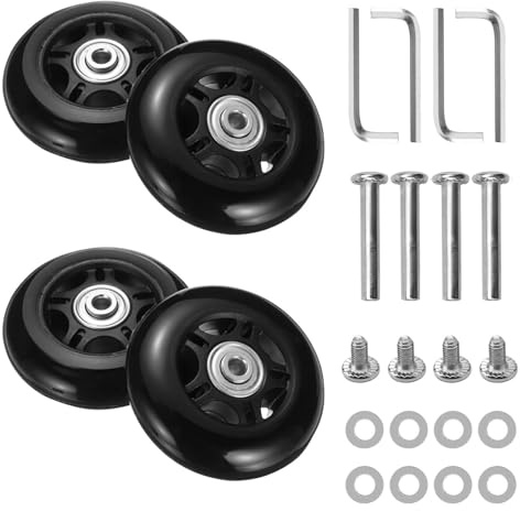 Kofferrollen Ersatzrollen, 4 Stück Koffer Rollen Ersatz, 68mmX24mm Ersatzrollen, Gummi Rollen Räder Ersatz, Ersatz Rollen für Koffer, Gepäck Ersatzräder Gummi, Für Koffer Universal Gepäck Wheel