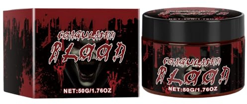 Halloween Kunstblut,Koaguliertes Gelblut - 50ml Farbe Theaterschminke Für Kostüme Kleidung Vampir Cosplay Kinder Erwachsene Zombie Augen Verkleidung