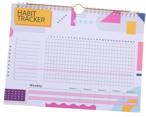 WEKAMOS Pianificatore Abitudini Data Tracker Abitudini Compatto e Planner per Obiettivi Apprendimento Design e Rilegatura per e Appeso