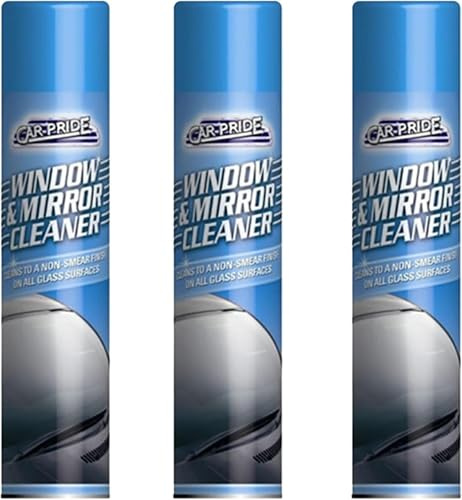 MIXEL All-Purpose Glass Cleaner Spray, Crystal-Clear Shine, Effortlessly Removes Dust, Dirt, Fingerprints, Smudges, Grease, Oil, Grime, Perfect for Home, Office, Car, Leaves No Residue, 300ml (3 Pcs)