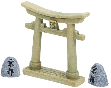 MOTHNUR Mini Porta Giardino Giapponese in Resina per Vasche Pesci e Decorazione Casa Miniatura Leggera e Compatta per Giardino Zen Adatta Ambienti Interni