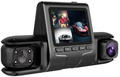Telecamera per auto con obiettivo 2/3, copertura completa, telecamera da cruscotto, video 1080P per guida sicura Prova di incidente Grandangolare Reverse