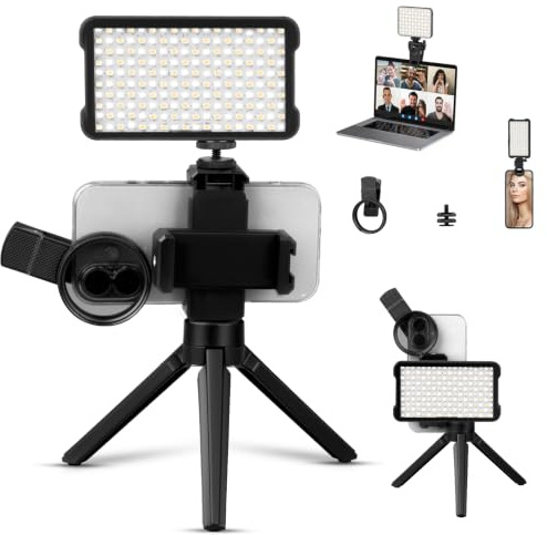 Kit luce tatuaggio con 180 LED e lente filtro polarizzato CPL da 52 mm, attrezzatura e forniture per tatuaggi, lampada per tatuaggi rimuove i riflessi per selfie fotografia alimentare registrazione