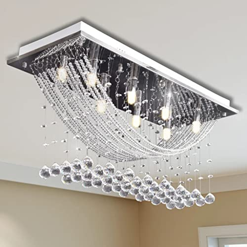 Genérico Lámpara de Techo con lágrimas de Cristal 8 x G9 29 cm