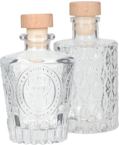 TOYANDONA Botellas de Vidrio Transparentes Mini Tipo Columna Romana, 2 Unidades (1 3), Tapa Hermética, Reutilizables para Vino, Miel y Decoración del Hogar, Frascos Versátiles y Sellados