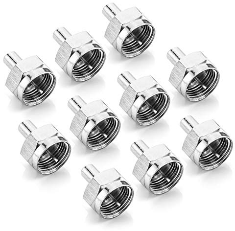 deleyCON SAT F-Slutmotstånd (F-Kontakt) Slutmotstånd för Avslutning på F-Uttag (Multibrytare LNB Tuner Kopplingar) 75 Ohm 10 Styck i Silver