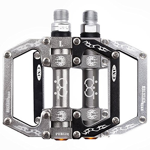 SPFASZEIV Fahrrad Pedal Aluminium Bike Pedale Radfahren/Straße Mountain MTB/BMX mit Super Lager Pedale Licht Stable versiegeltes Lager Flache Anti Rutschpedal für 9/16 Zoll