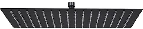 vidaXL Pomme de Douche Pluie Pulvérisateur Pommeau de Douche Tête de Douchette Accessoire de Salle de Bain Acier Inoxydable 40x30cm Rectangulaire Noir