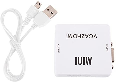 Queen.Y Convertitore da Mini Vga a Hdmi 1080P Adattatore Vga2hdmi per Pc Laptop da Dvd a Hdtv Proiettore