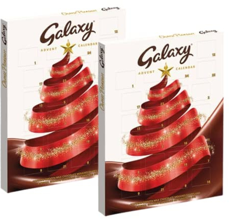 2 x Galaxy Chocolate Christmas Advent Calendars 2023 Kids | Christmas Gifts | Milk Chocolate Gift | Kids Advent Calendar | Advent Calendars For Women | 110g
