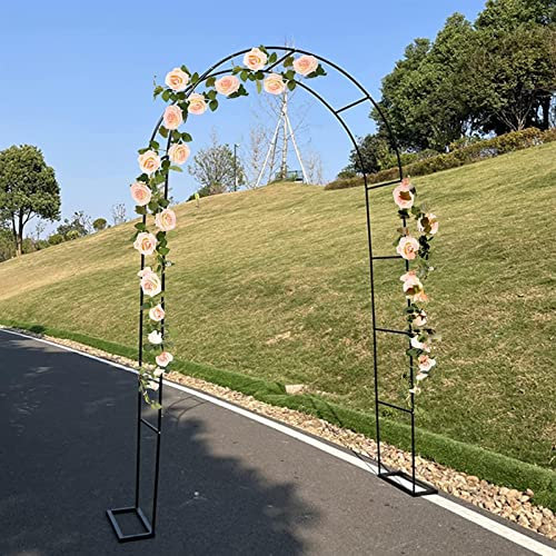 Arche Jardin Aluminium Largeur, Arche À Rosiers Métal, Filet À Plantes Grimpantes, Filet de Treillis, pour Récolte de Concombres, Légume, Vignes, Plantes Grimpantes,240x220x40CM