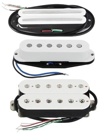 3PCS Alnico 5 Dual Rails Pickup Und Single Coil, Humbucker Pickups Set Weiß Für SSH HSS Elektrische Gitarre Teile
