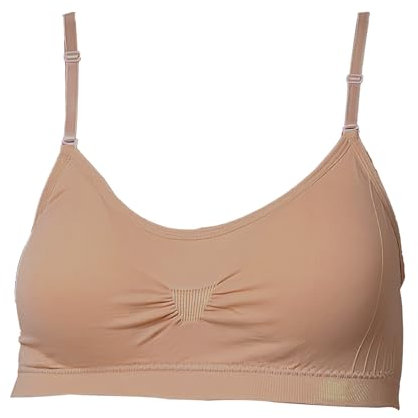 Seamless Dance Bra, Wireless Bras Nude Bra with Removable Inner Pad Multiway Strap Convertible Lifting Gather Comfortable Everyday Wear Bra for Women Push Up Girls Ladies Valentine's Day Gifts