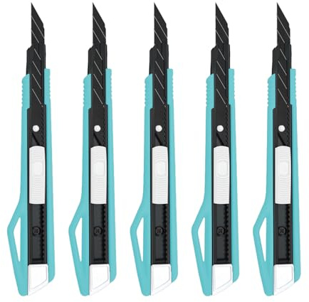 MANUFORE 5pcs 9mm Snap-off Knives with 30-Degree Precision Blade