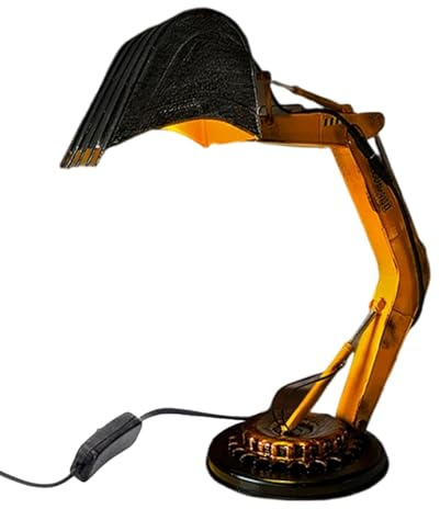 Buhygn Grävmaskin, skrivbord, bygglampa, LED-grävmaskin, nattlampa, enkel laddning, långvarig, 12 x 8 x 19 cm för sovrum