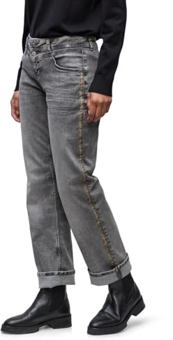 Street One Jeans 3717180 de Pierna Recta para Mujer, Color Gris Claro, 26 de Ancho x 28 de Largo
