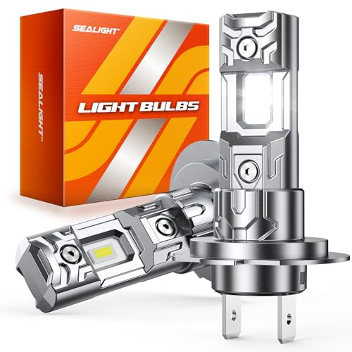 SEALIGHT H7 LED 32000LM 6500K Lumière Blanche, Ampoule LED H7 pour Kit De Conversion Halogène, 1:1 Taille Halogène, Plug and Play, 60000+ Heures de Durée de Vie, 2Pcs
