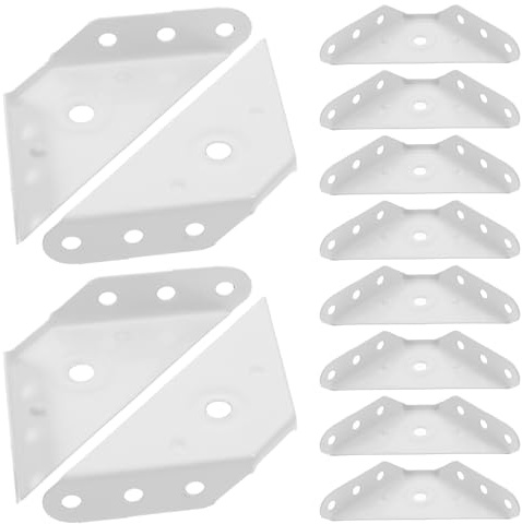 Zerodeko 20 Équerres de Fixation D'angle en Acier Inoxydable 1.0 Blanc pour Meubles, Supports D'étagère pour Armoires et Meubles Suspendus, Petites Équerres Robustes pour Renfort