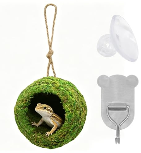1 pezzo Accessorio per terrario per geco crestato fatto a mano, nascondiglio per rettili, amaca naturale sospesa, per accessori per terrario per geco crestato, drago barbuto grotto