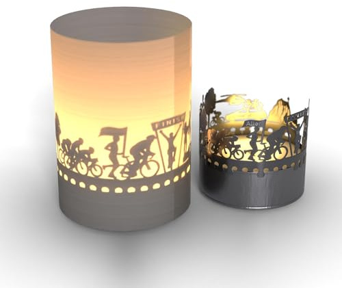 Rennrad Tube Teelicht Schattenspiel - Verzaubere deinen Raum mit faszinierenden Radsport-Silhouetten - Tolles Geschenk für Rennradliebhaber!