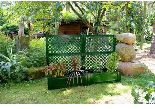 KHW Pflanzkasten groß mit Spalier (2-TLG.) 100 cm grün - 2er Set