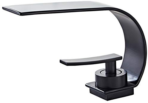 Becola Matte Black Modern Single Hole Bathroom Faucet, Low Arc Brass Ceramic Valve Vanity Sink Faucet, Single Handle 1 Hole / 3 Holes Hot and Cold Water Mixer Tap