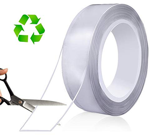 MEMX Nano Nastro Biadesivo, 5M Multifunzionale Riutilizzabile Nastro Adesivo Extra Forte, Non Lascia Tracce Rimovibile, Per l'installazione di tappeti, la decorazione della casa e dell'ufficio.