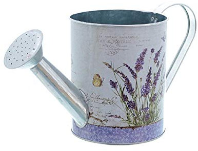 linoows Gießkanne Lavendel, Landhaus Kanne zum bepflanzen, Deko Pflanzgefäß, Blumentopf