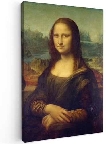 MuchoWow© Leinwand Bilder, Einzigartige Wanddeko mit Rahmen, Mona Lisa | 20x30 cm - Leonardo da Vinci, Wandbilder Wohnzimmer, Deko Schlafzimmer