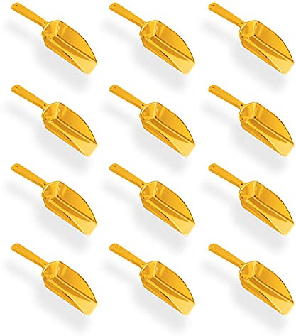 Super Z Outlet 5.5 Mini Acrylic Plastic Kitchen Scoops for Weddings, Candy Dessert Buffet, Ice Cream, Protein Powders, Coffee, Tea (Gold)
